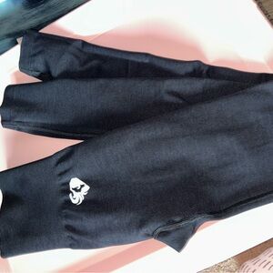 Black Leggings with White Logo